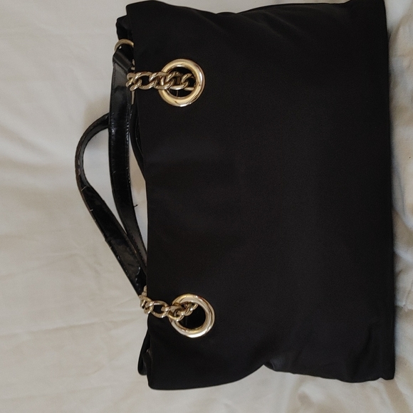 Kate Spade Elena Black Nylon & Patent Leather Shoulder Hobo Handbag - Picture 4 of 11